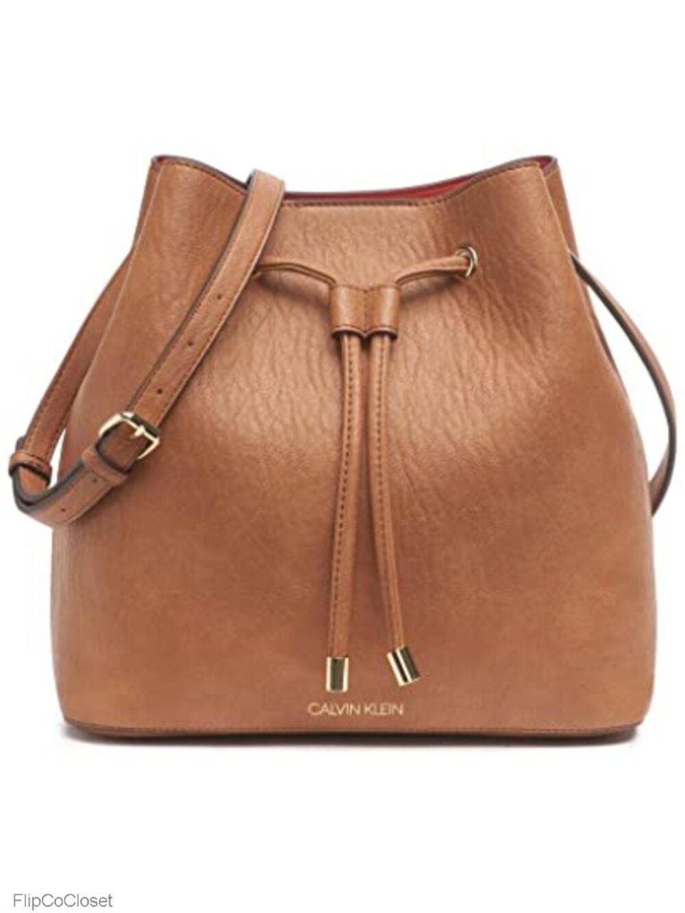 Faux Leather Bucket Shoulder Bag Convertible Crossbody Drawstring